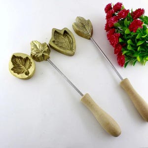 Modevak bloemen maken ijzeren mal: blad/bloemblaadje zijde (2 stuks)