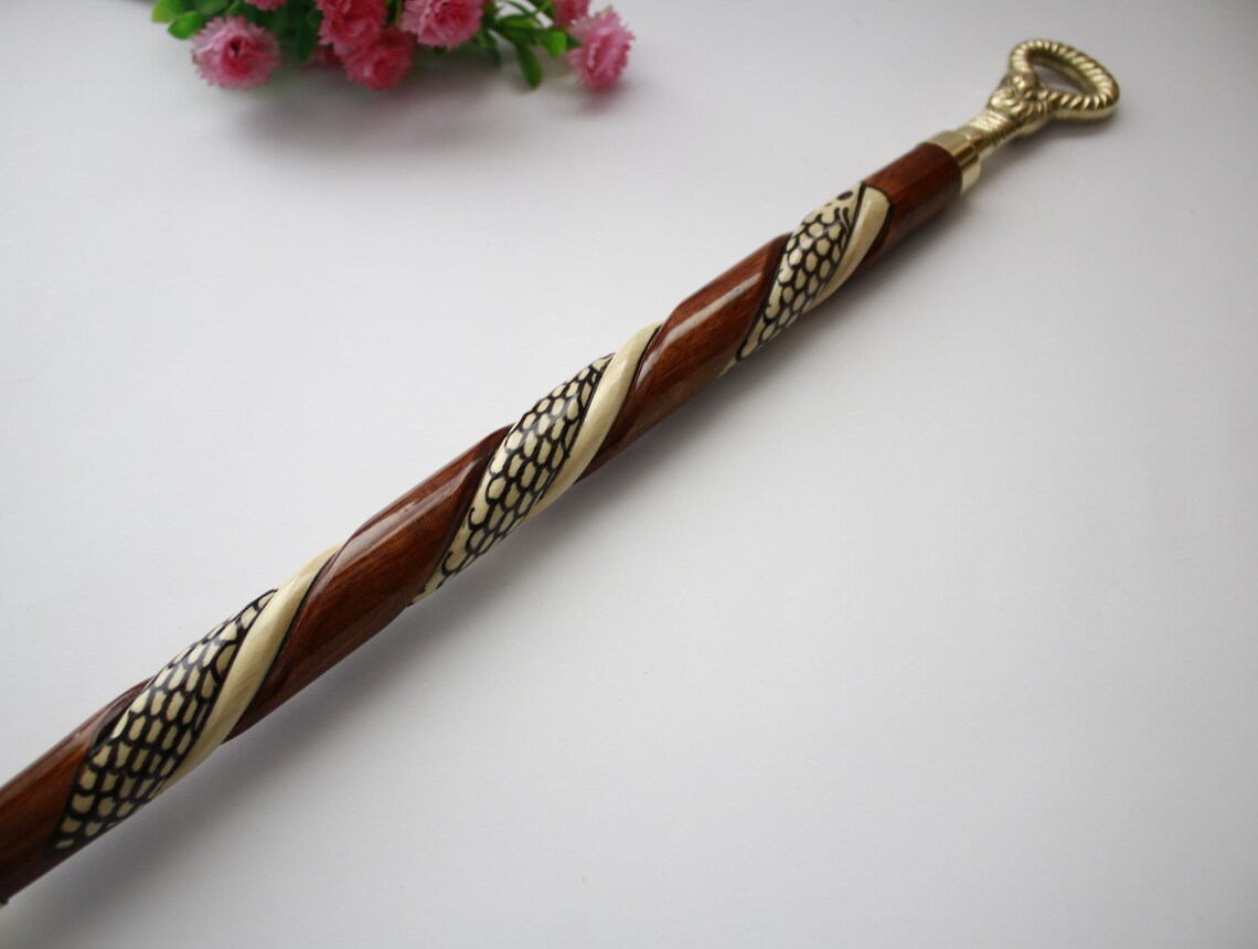 Shoe Horn brass wood embroidered shoehorn long shoehorn Etsy