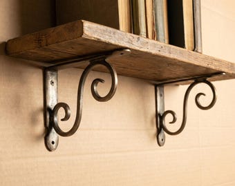 Decorative Brass Shelf Bracket – Vintage Wall Mounted Shelf Support (1 Piece)