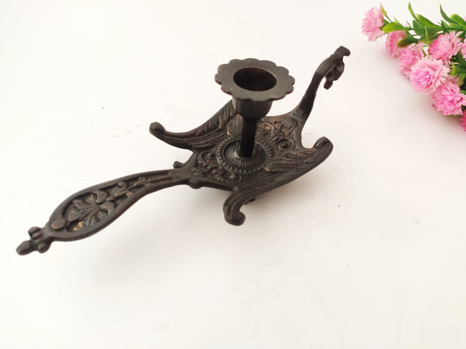 Brass Peacock Bird Candlestick Candle Holder Etsy