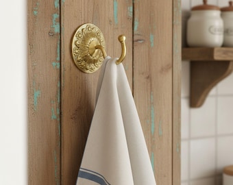 Brass Towel Holder – Wall-Mounted  for Bathroom & Kitchen, Elegant Home Decor