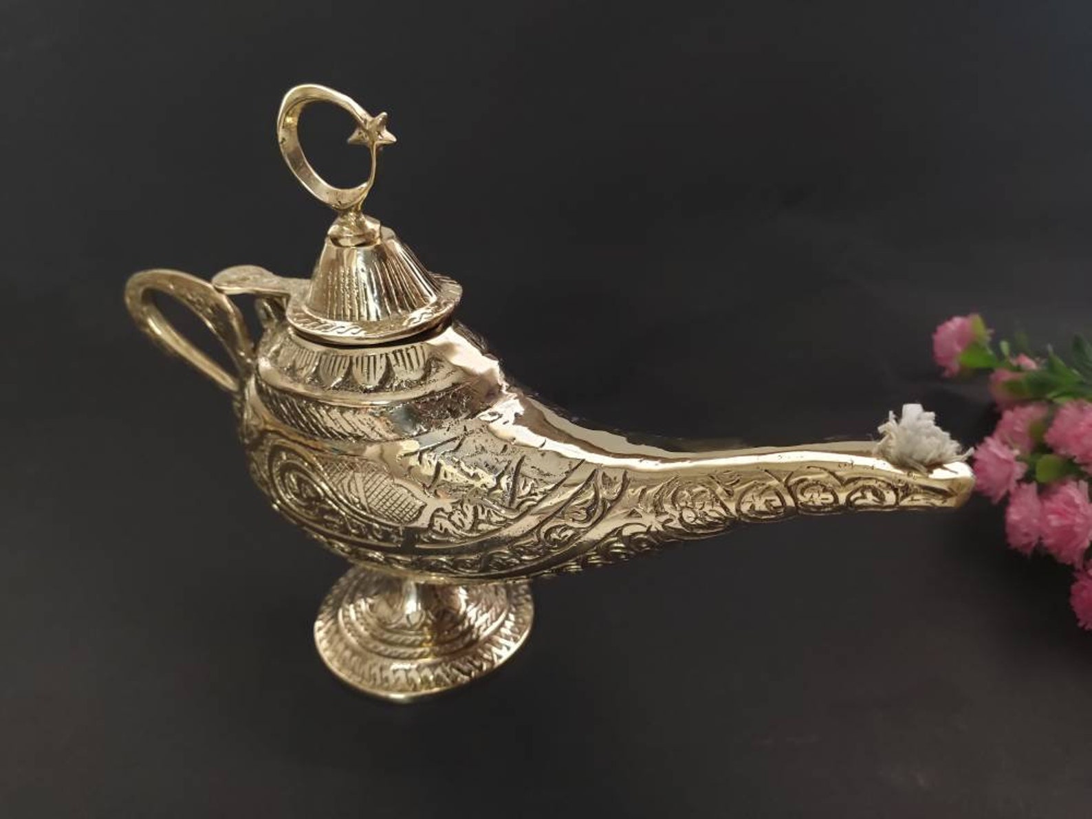 Aladdin Oil Lamp Oil Lamp Brass Home Decor Antique Style Etsy