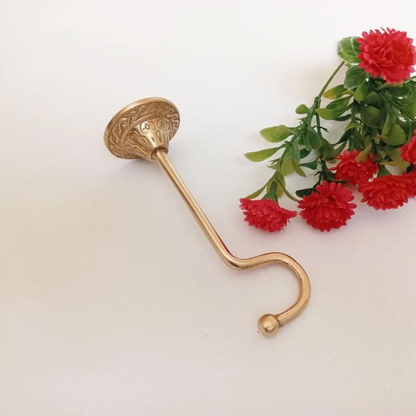 Suporte de parede em latão para plantas – Gancho estilo vintage para plantas de interior – Decoração de parede resistente