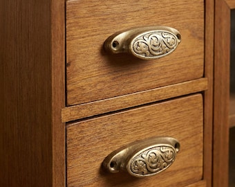 Messing bekergrepen – vintage ladegrepen voor keukenkasten, rustieke meubelrestauratie