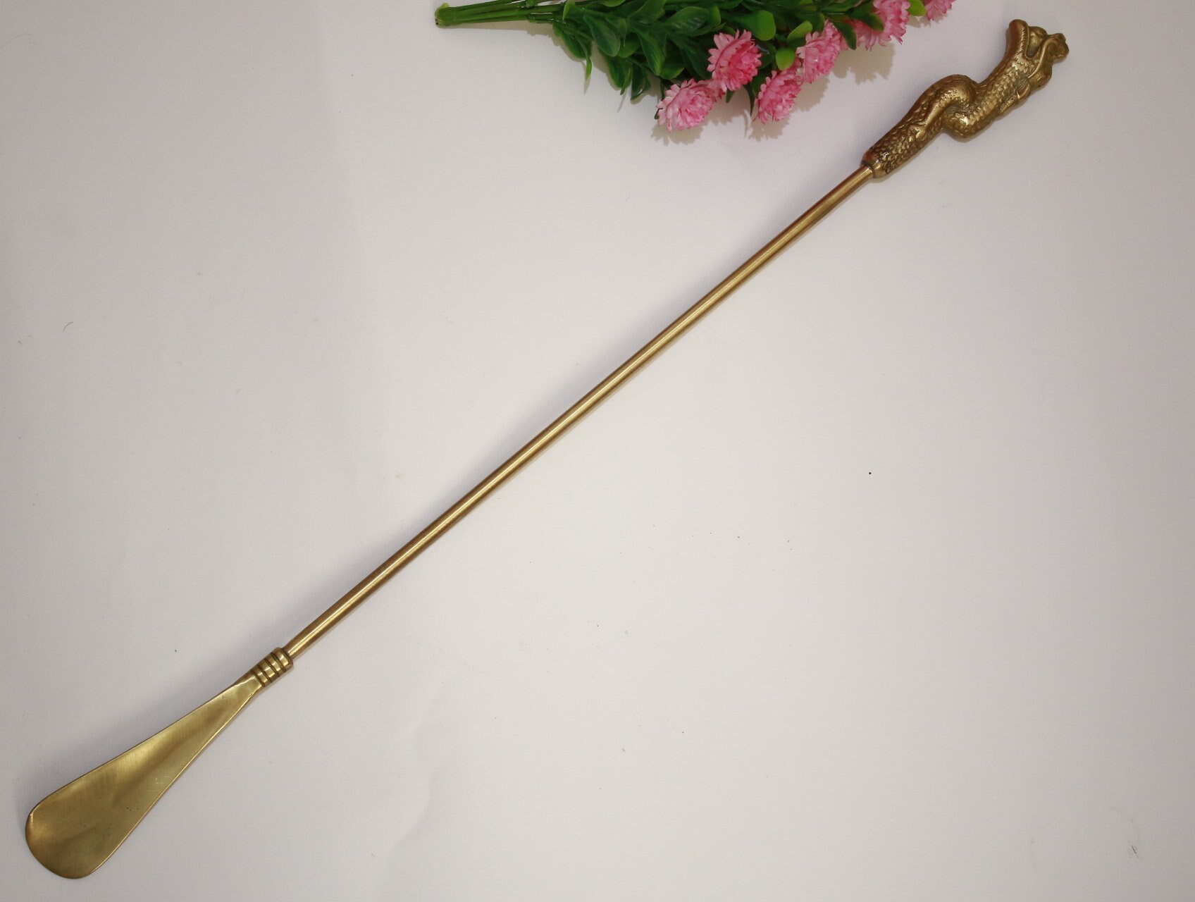 Shoe Horn Long Brass Dragon Figured Shoe Horn Gift Home Etsy