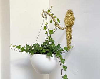 Brass Plant Hanger Bracket: Antique Style Gold Wall Decor