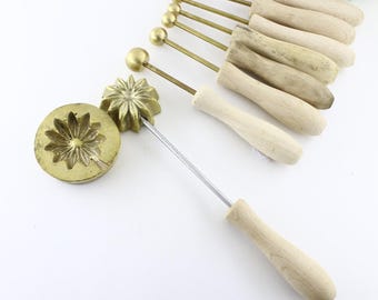 Brass Millinery Flower Making Tools: 7-Piece Set & Iron Mold