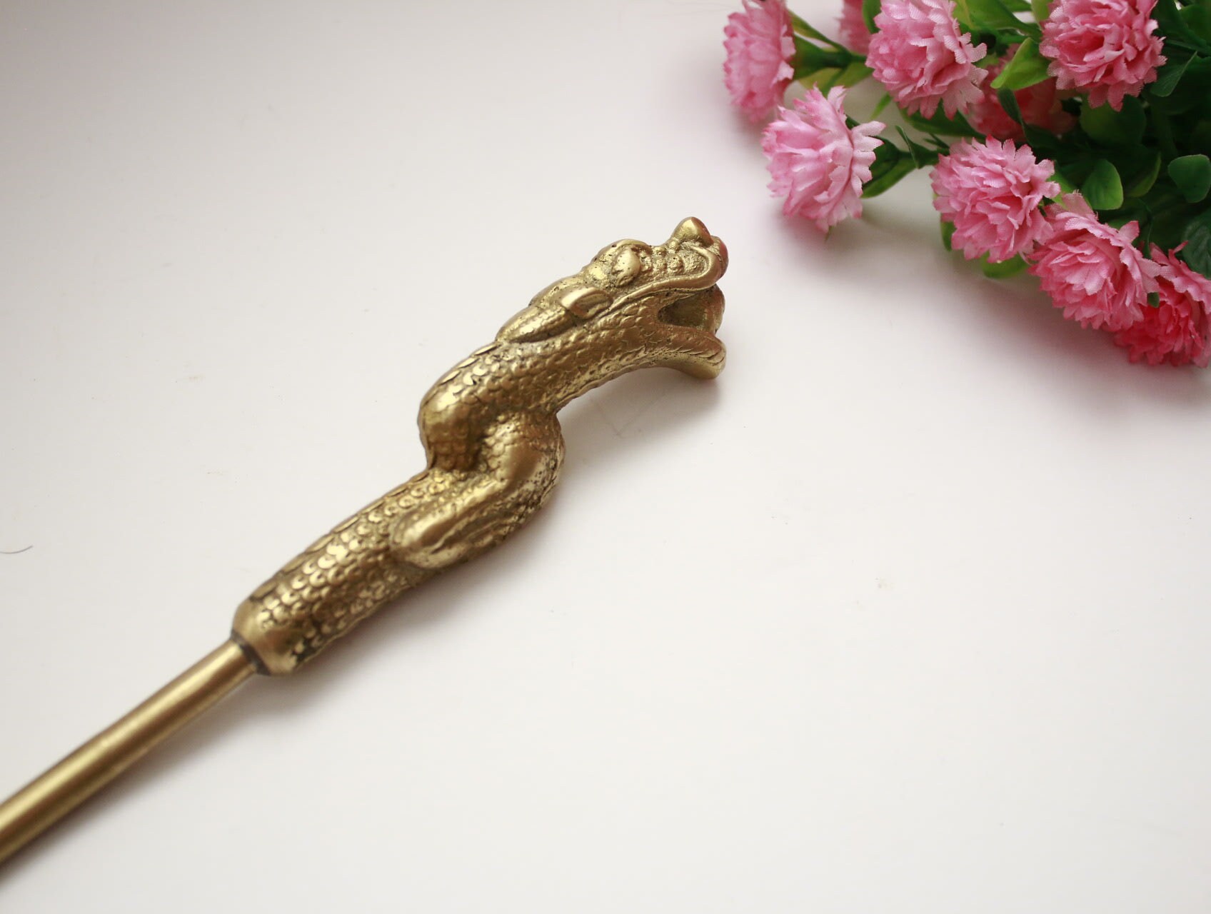 Shoe Horn Long Brass Dragon Figured Shoe Horn Gift Home Etsy