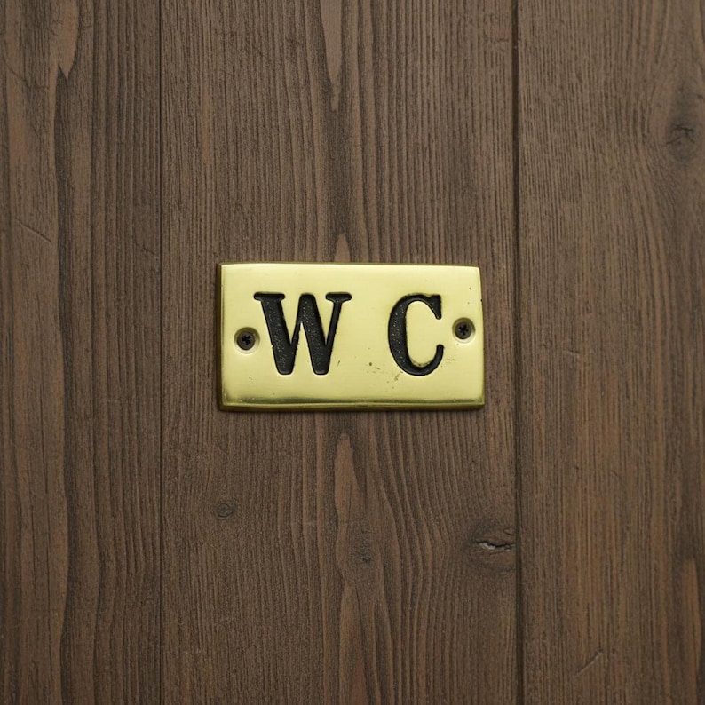 brass plate reading w.c.