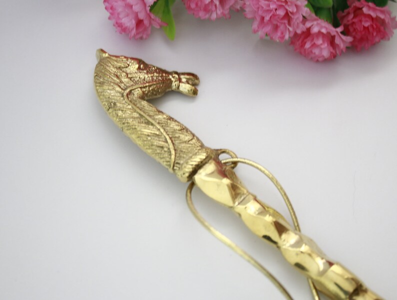 Brass Shoe Horn horse figured shoehorn Solid Brass Etsy