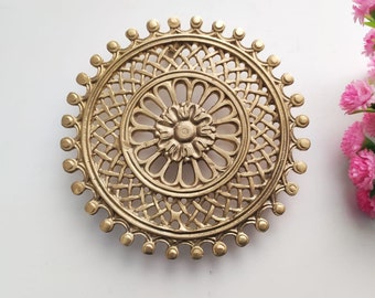 Solid Brass Trivet – Round Pot Stand – Decorative Hot Plate for Cookware,  Table Protection Serving
