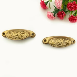 Brass Cupboard Handles Kitchen Pulls Drawer vintage style Pull HandleKitchen Pulls Drawer 2 pieces
