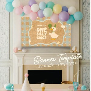 ONE Silly Goose Invitation | Digital Download | Editable Canva Template | Printable First Birthday Invite | Trendy Retro Baby Party Decor image 10