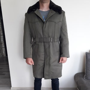 Vintage military greatcoat- Bulgarian Officer long overcoat- Authentic MILITARY STYLE- military uniform overcoat-military overcoat greatcoat