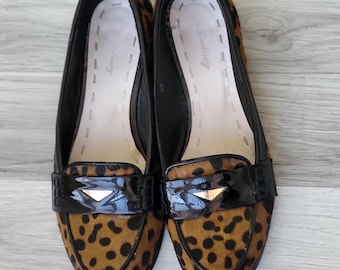 Vintage Lindisay buty - kucyk z nadrukiem w panterkę - rozmiar 39 - buty damskie