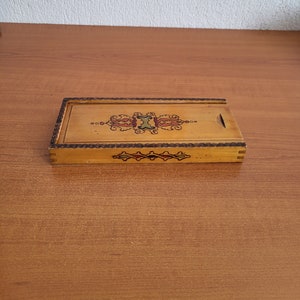 Vintage pencils box -wooden box -trinket box -keepsake box -treasure box -pencil holder -jewelry box -pencil organizer -office organizer