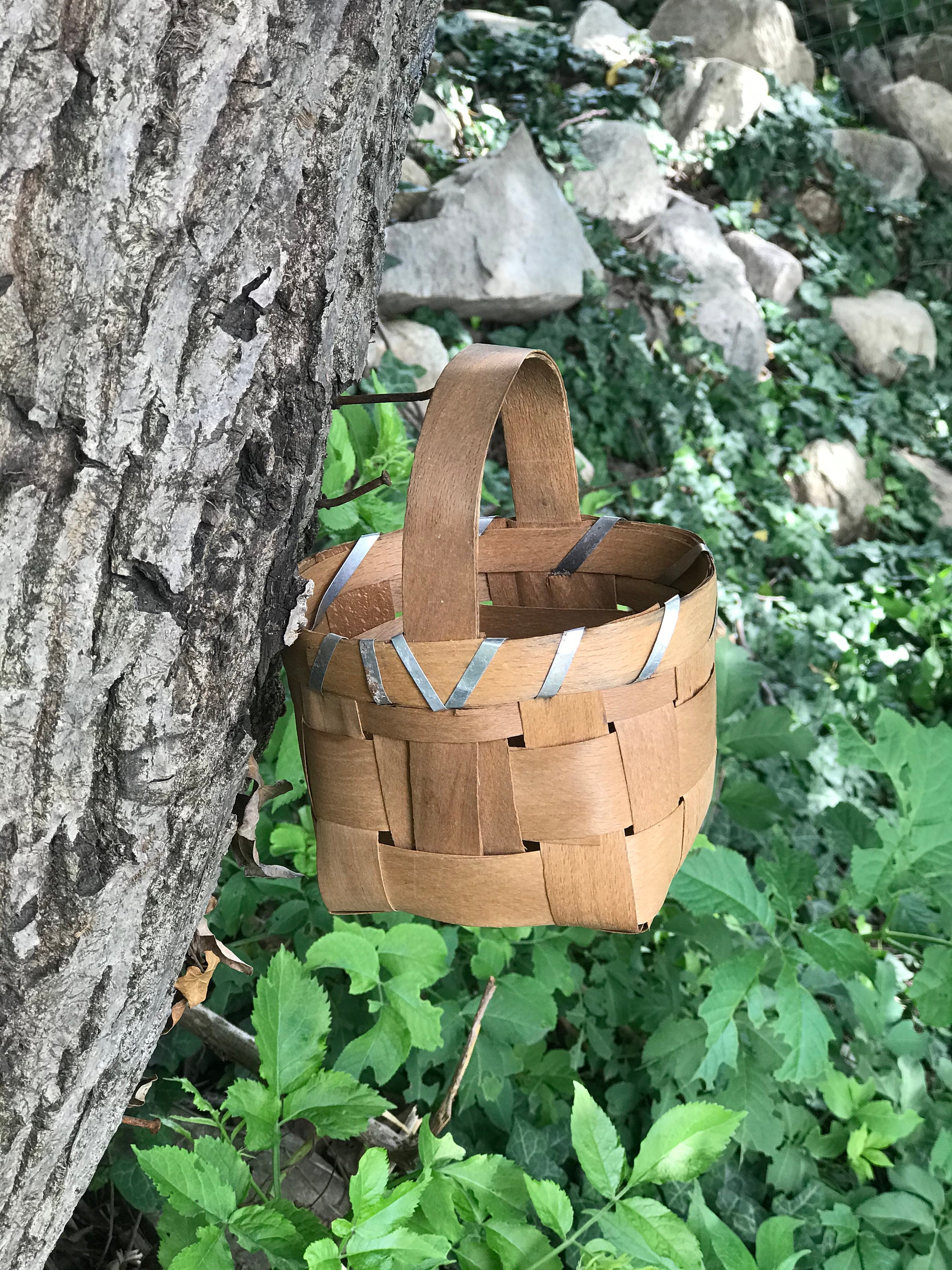 Vintage egg basket handmade basket rustic primitive old Etsy