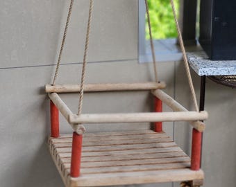 Vintage Wooden Rope Swing - Children's Outdoor Garden Game