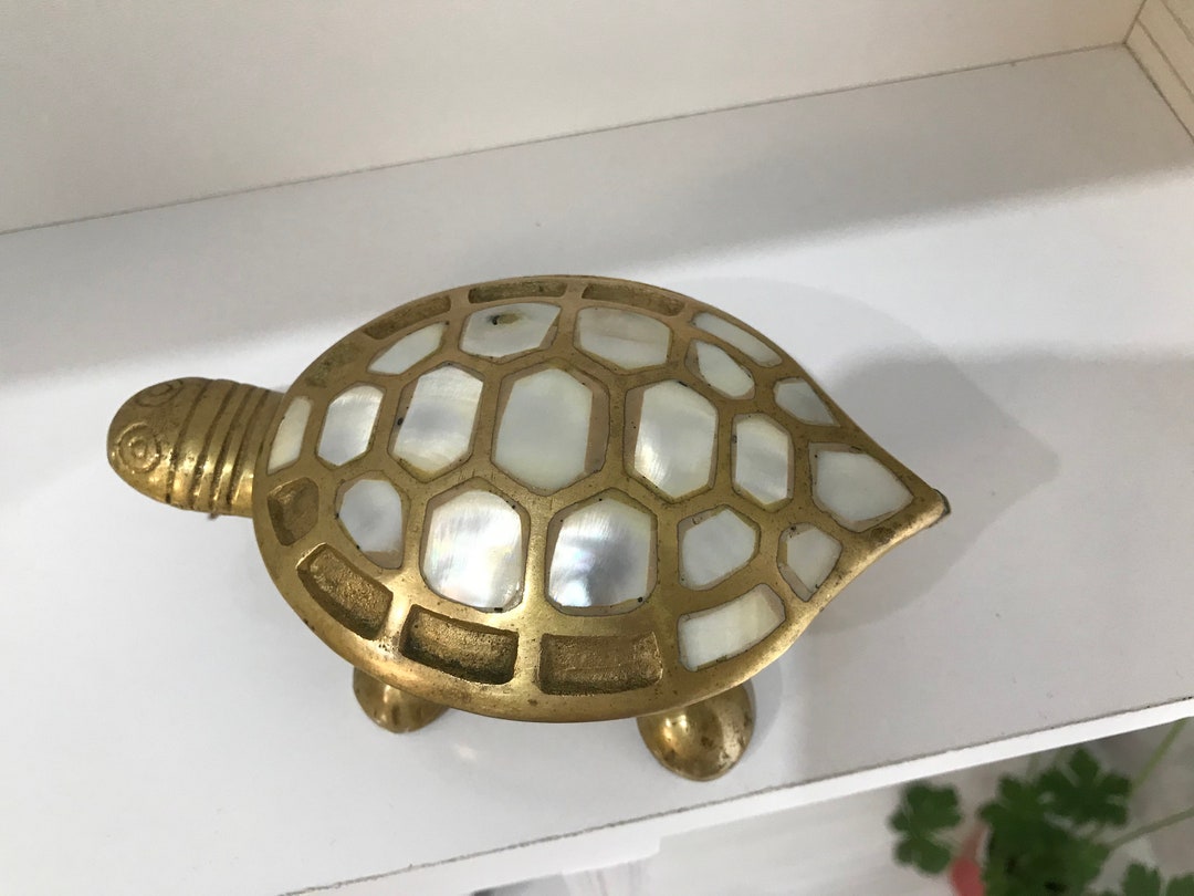 Vintage Brass Ashtray Brass Turtle Ashtray Trinket Box - Etsy