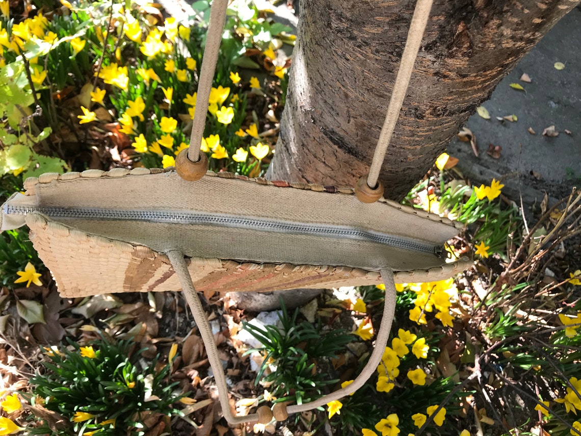 Vintage Corn Husk Straw Bag straw Basket vintage Woven Etsy