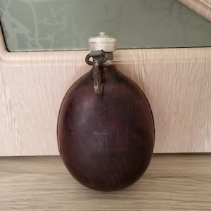 Vintage Bulgarian army canteen- aluminium water bottle- military flask 1960s- collectible flask war- collectible canteen- military water
