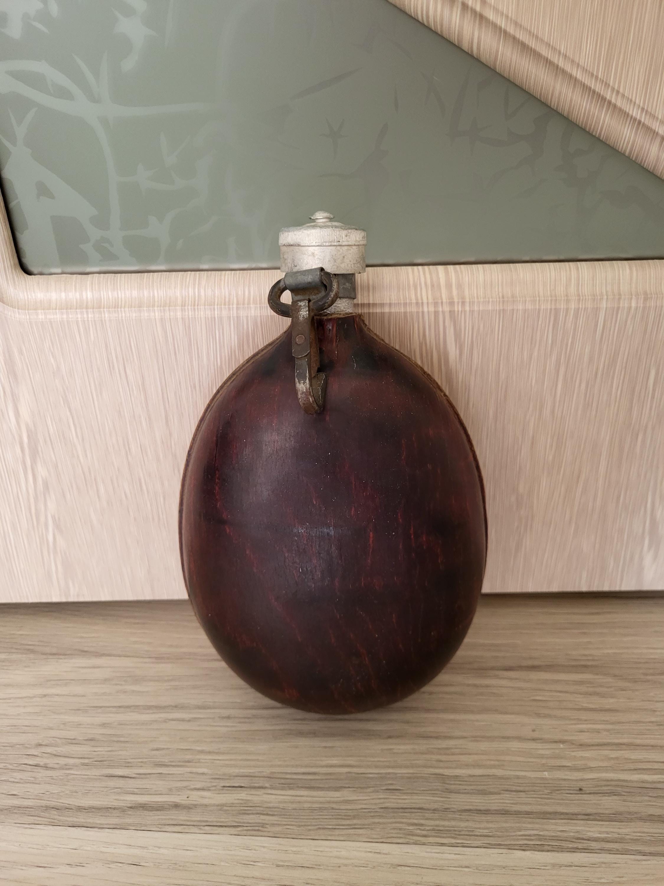 gourde de l'armée bulgare vintage- bouteille d'eau en aluminium- fiole militaire des années 1960- fiole de collection guerre- cantine de collection- eau militaire