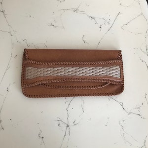 Monedero vintage de cuero marrón - bolso de cuero genuino hecho a mano - bolso de mano de cuero antiguo - monedero - bolso pequeño - monederos retro