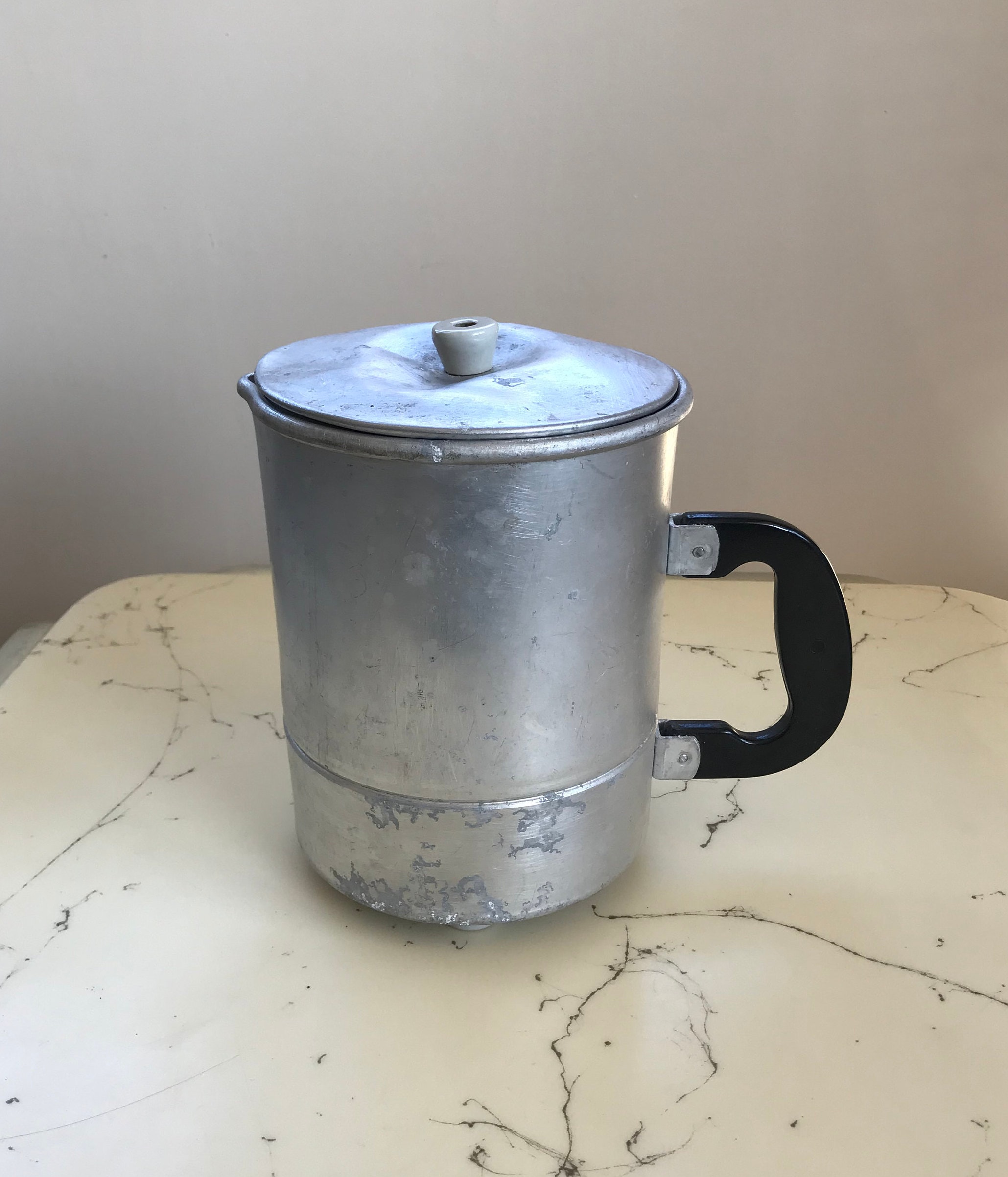 Vintage Aluminum Milk Boiling Pot , Aluminum Dairy, Aluminum Steam