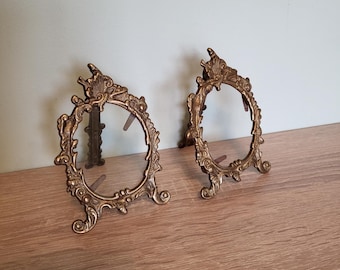 Vintage Brass Photo Frame Set – Antique Tabletop Frames
