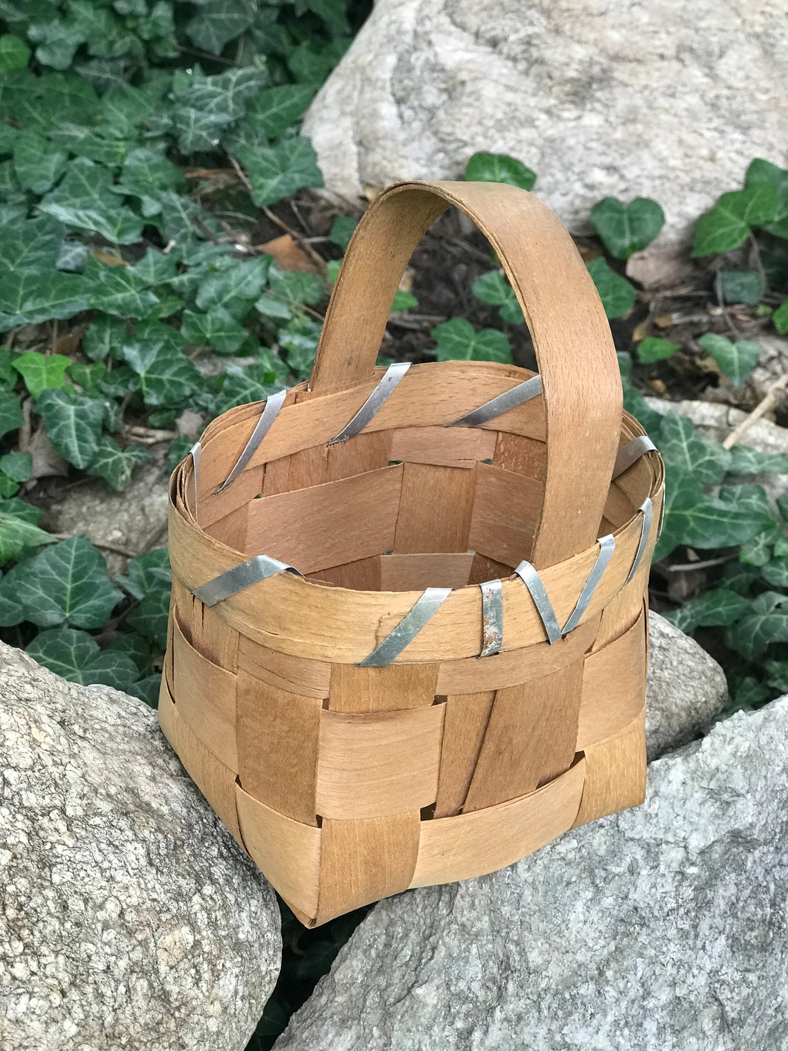 Vintage Egg Basket Handmade Basket Rustic Primitive Old Etsy