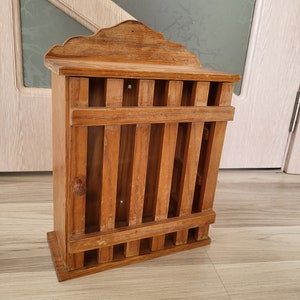 Vintage key box -wooden key cabinet -wooden key box -wall hanging box for keys -wall key storage -key organizer -key hanger -Germany