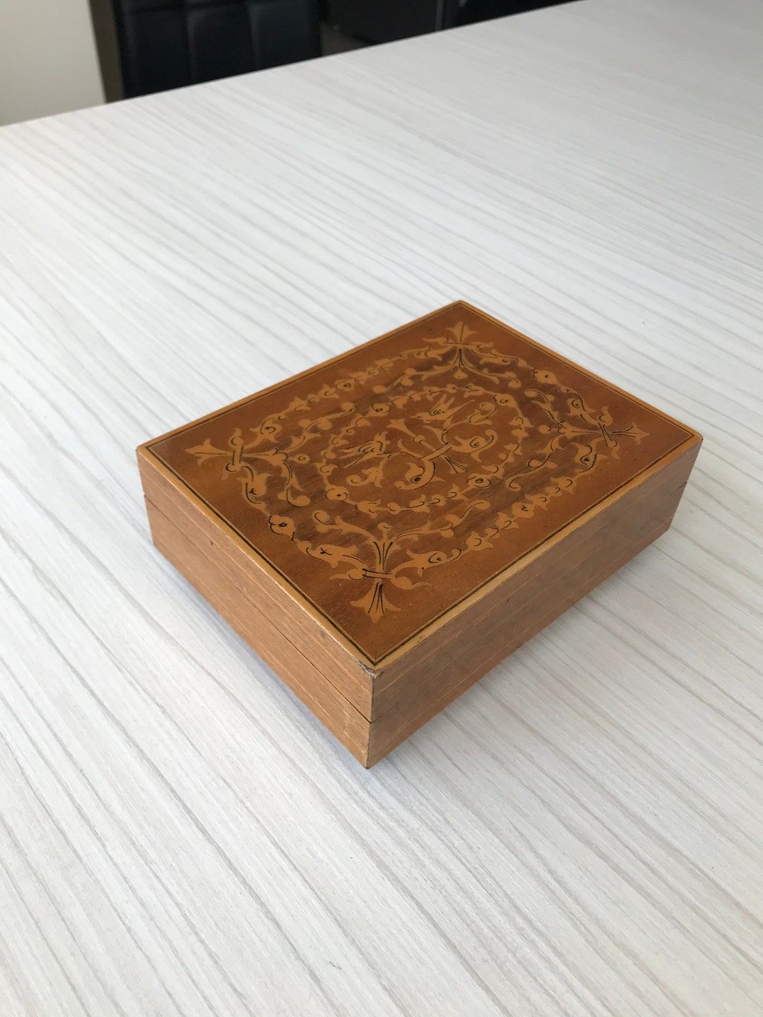 Vintage Wooden Music Box REUGE Swiss Music Box Jewelry Music Box Work From Italy 1950s Handmade
