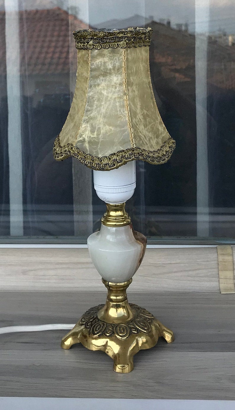 Vintage Onyx Night Lamptable Lampdecorative Lampnight Stand Etsy
