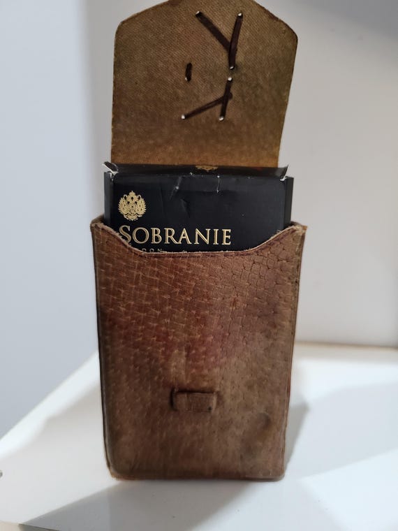 cigarette bag box Vintage Cigarette Case -leather Cigarette Case -cigarette Box -pocket  Leather Snuffbox -leather Boxes -leather Accessories -gift for Smokers