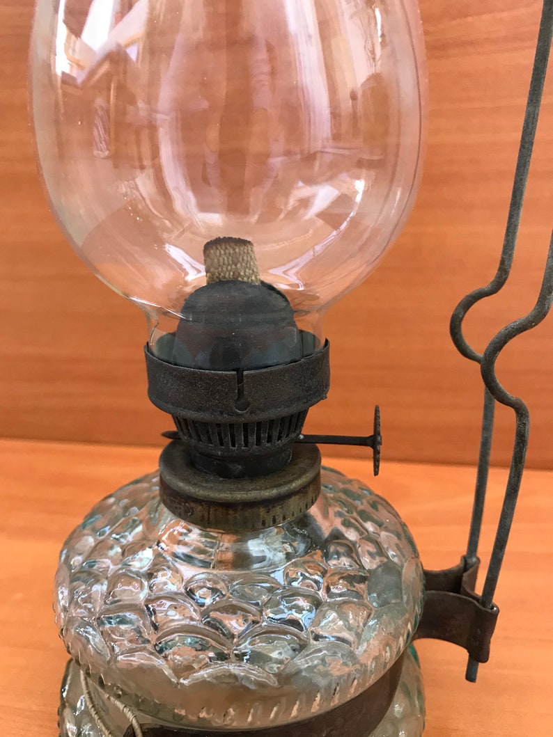Vintage Gas Lamp Container Glass Oil Lamp Retro Portable Etsy