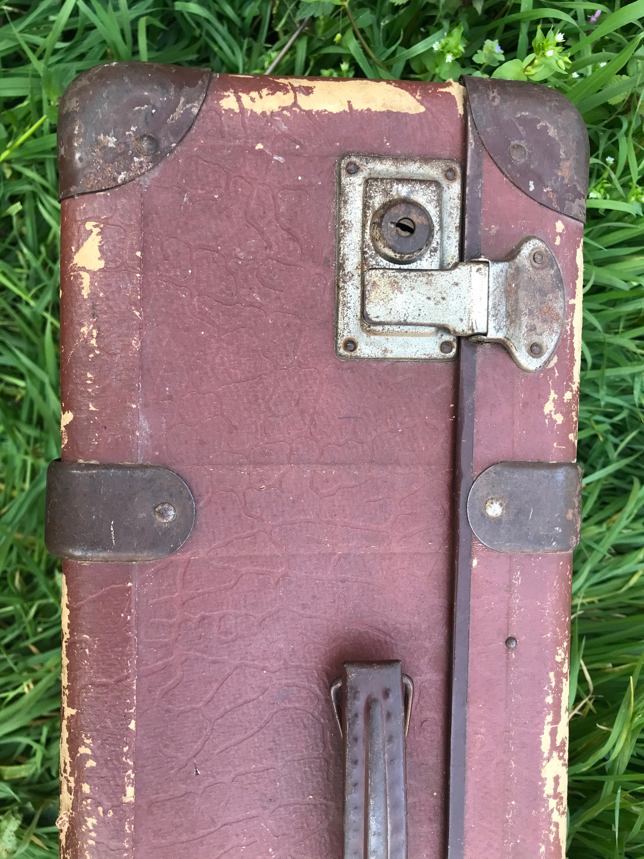 Vintage Suitcase Cardboard Suitcase Brown Suitcase Retro Etsy