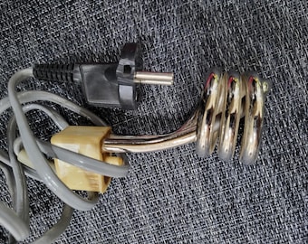 Vintage elektrische dompelboiler – Poolse reisketel met tas
