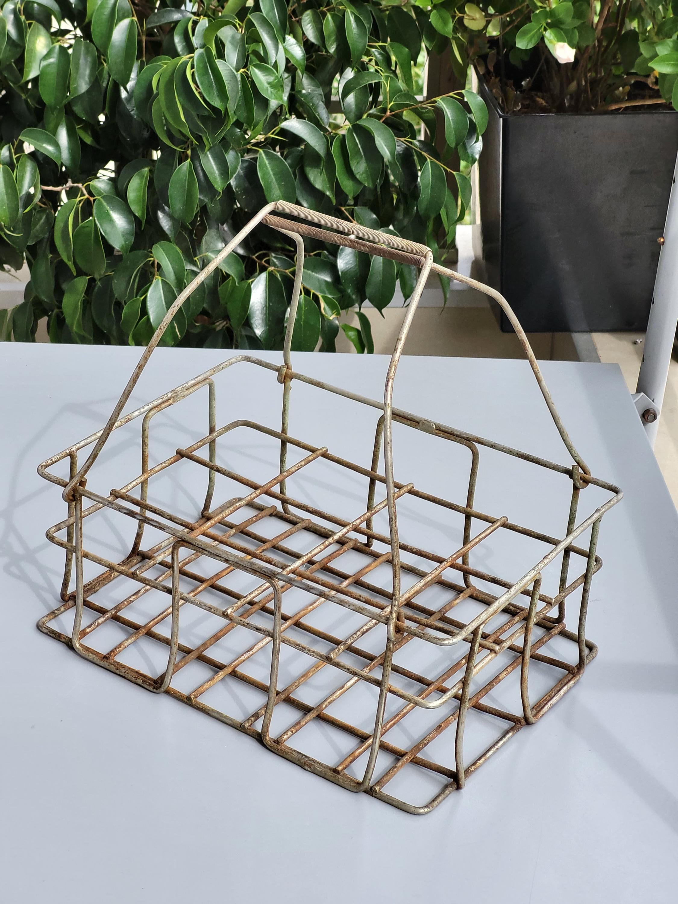 Vintage Milk Bottles and Crate - Etsy