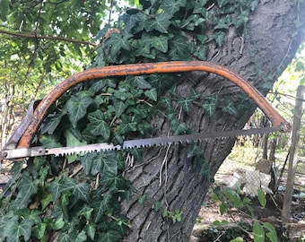 Vintage Old Saw Woodworking Hacksaw Bow Saw Large Saw antique Saw