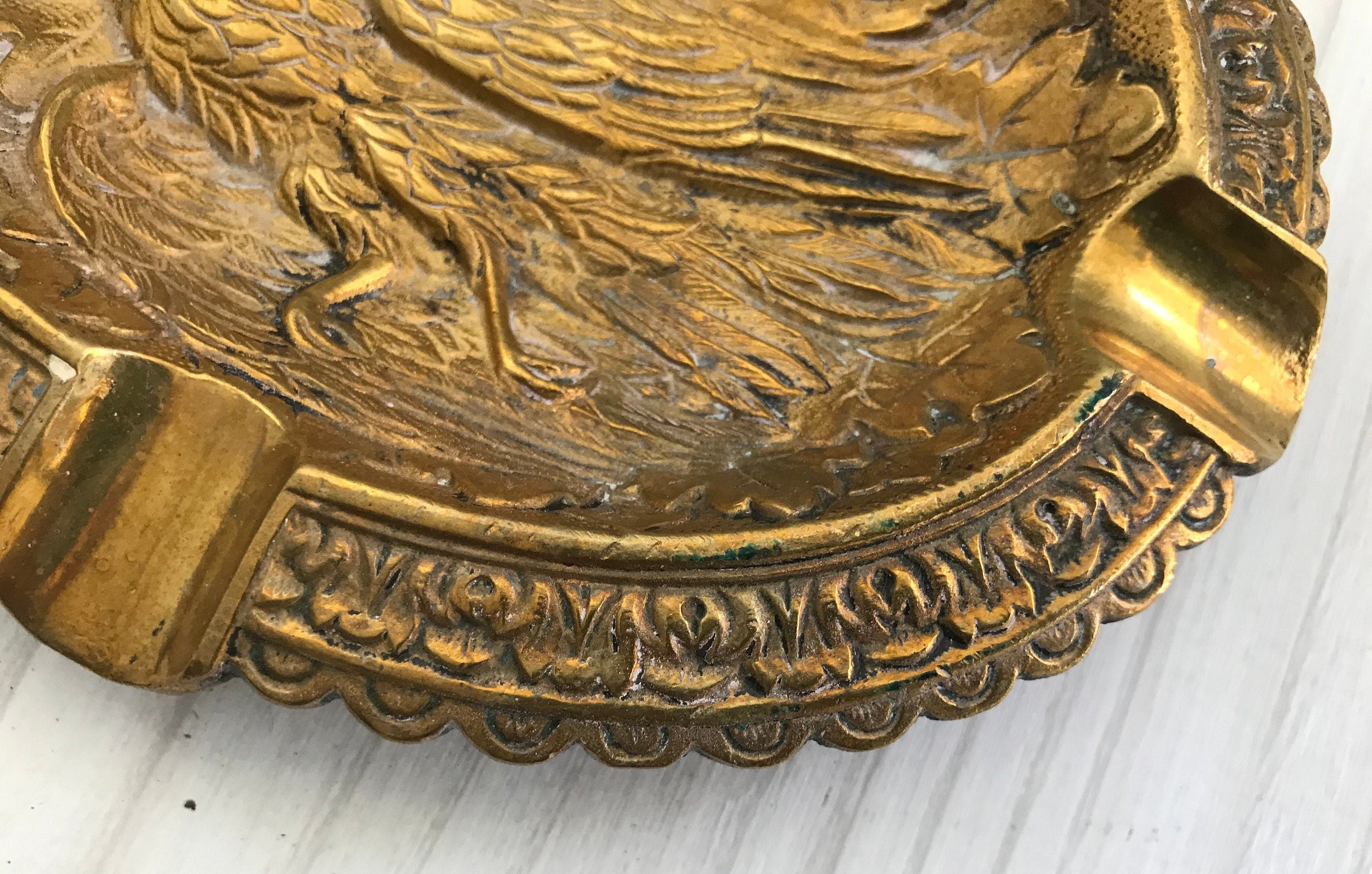 Vintage Eagle Ashtray Brass Ashtray Old Ashtray Cigarette Ashtray Home