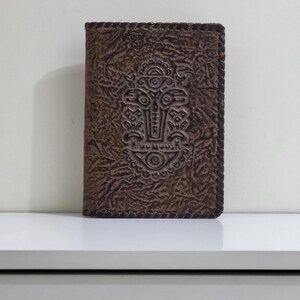 Vintage leather book folder -old leather folder -leather book cover -documents holder -embossed leather folder -leather portfolio -book case
