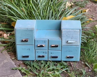 Vintage Wooden Spice Cabinet – Rustic Kitchen Wall Shelf, 1950s