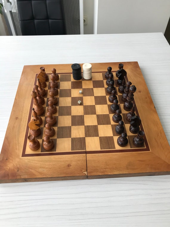 Game Gallery Chess & Checkers Wood Set