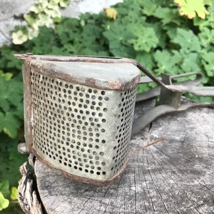 Vintage hand potato press - metal potato press - old tomato press - potato masher - retro  vegetable press - primitive hand press