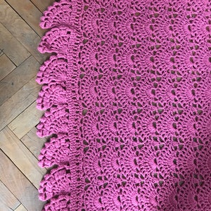 Vintage bedspread -hand crocheted coverlet -hand crocheted bed cover -crochet throw -bedspread -bed cover -blanket -home décor image 5