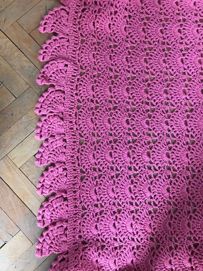 Vintage Hand Crocheted Bedspread crocheted Coverlet hand Etsy