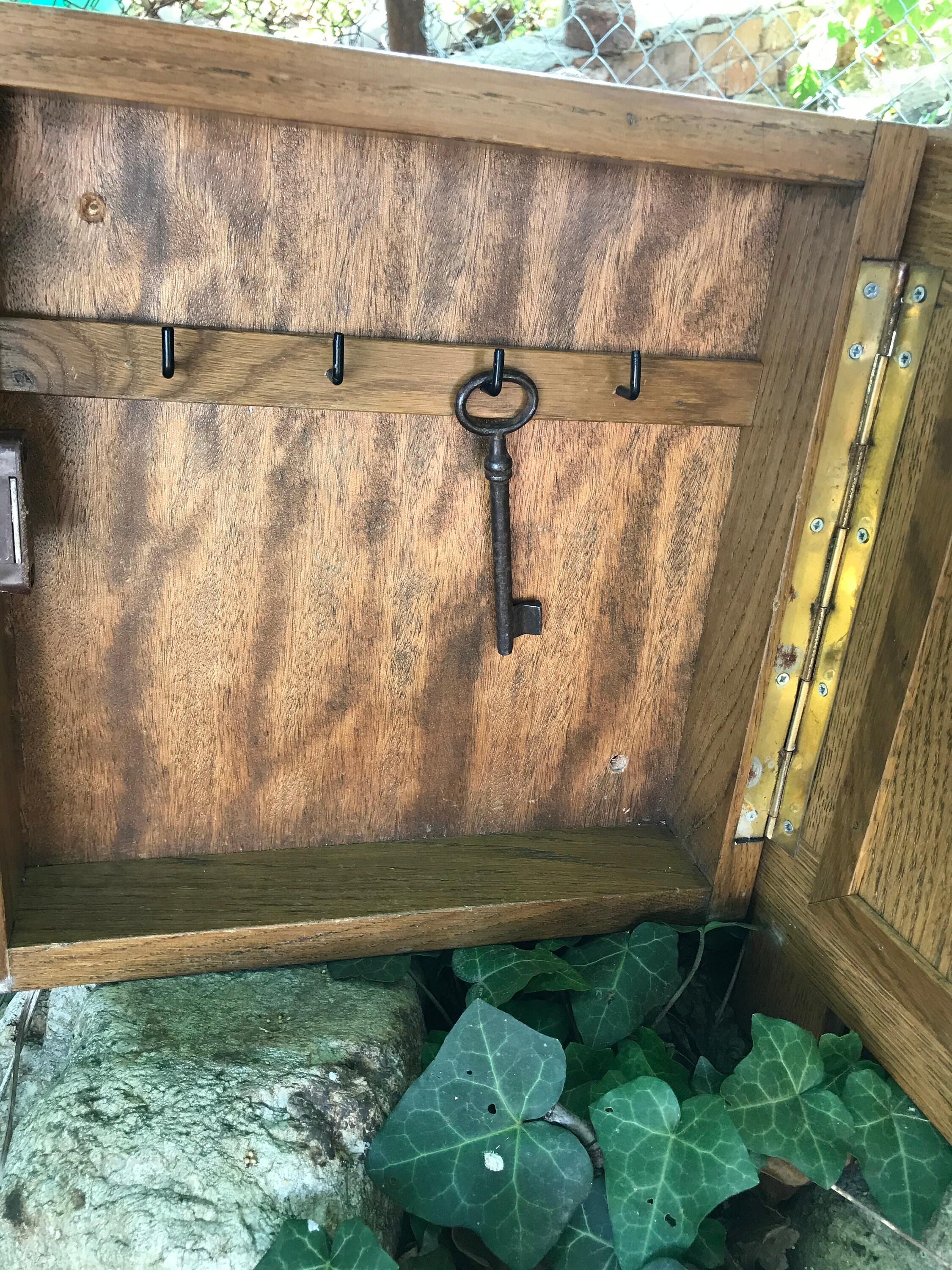 Vintage key box wooden key box wall hanging box for keys Etsy