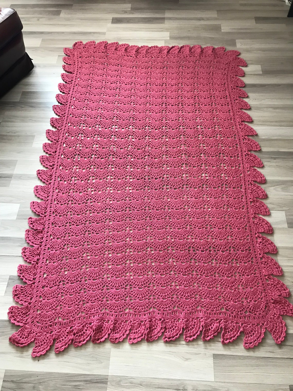 Vintage Hand Crocheted Bedspread crocheted Coverlet hand Etsy