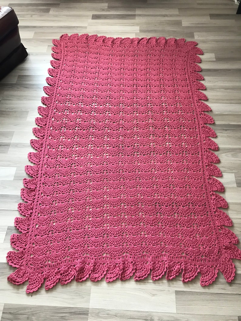 Vintage Hand Crocheted Bedspread crocheted Coverlet hand Etsy