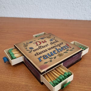 Vintage matchbox - Germany - cardboard matchbox with matches - old matchbox box - cardboard match box